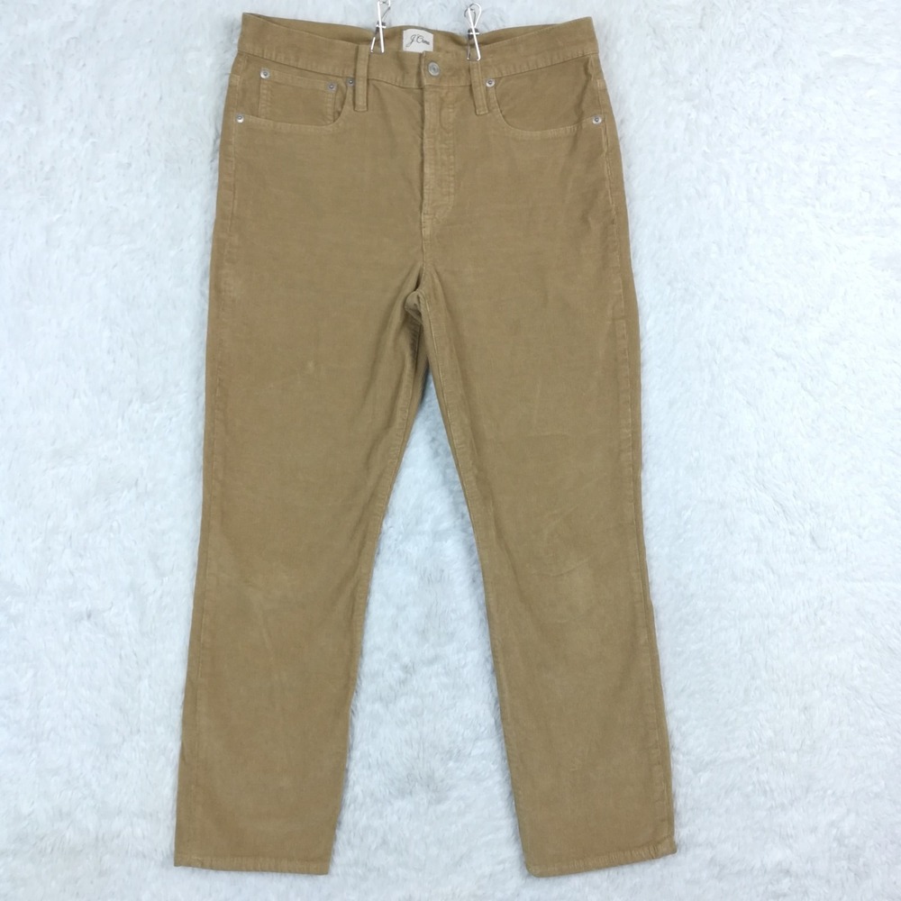 J. Crew Pants Womens Vintage Slim Straight Corduroy Camel Brown High Rise 30